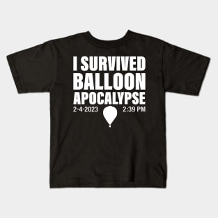 I Survived Balloon Apocalypse Funny Chinese Spy Surveillance Kids T-Shirt